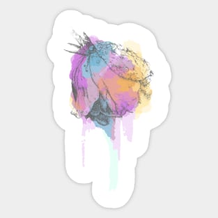 Watercolor Rose in Rain Sticker